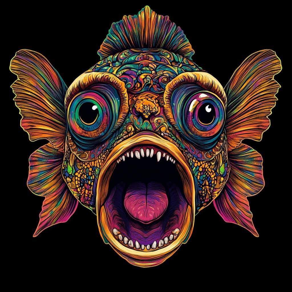 Screaming Monkeyfish Tattoos By owner in Missoula, Montana
