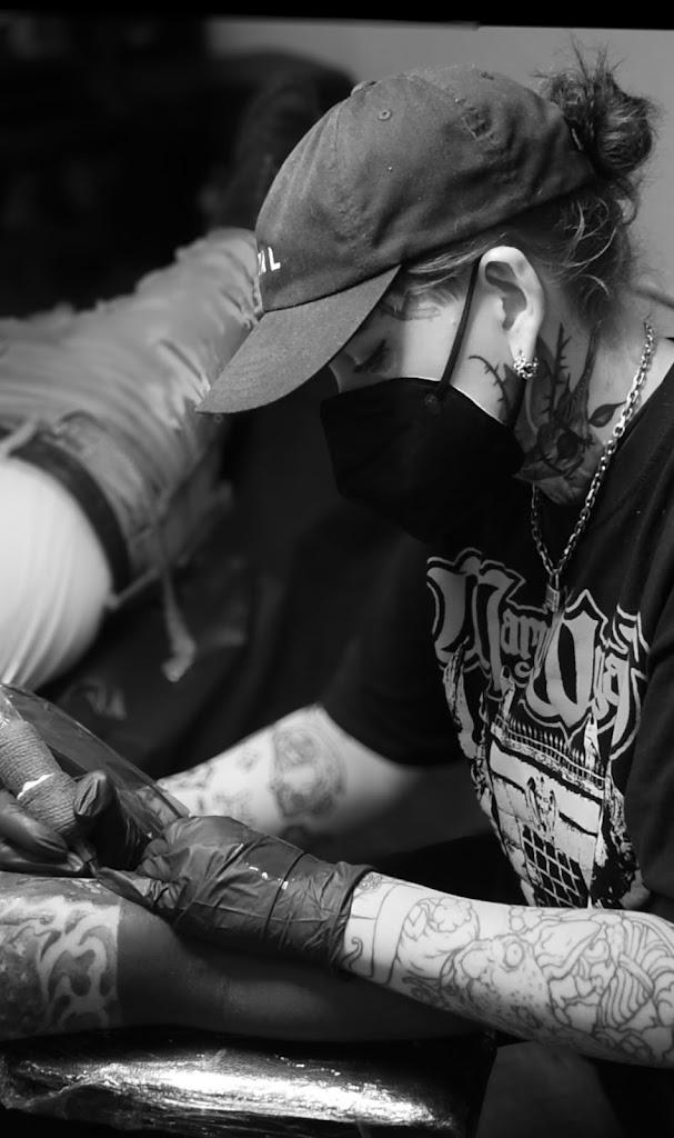 Gray Wash Tash Tattoo