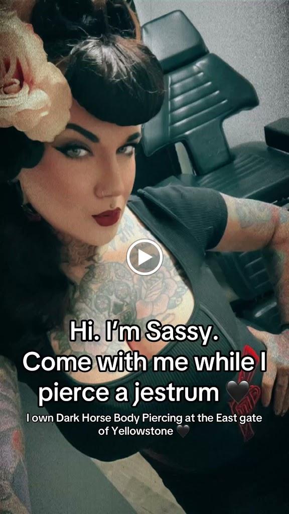Dark Horse Body Piercing by Sassy Videos in Cody, Wyoming