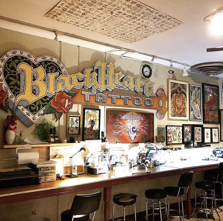 Black Heart Tattoo Inside in San Francisco, California
