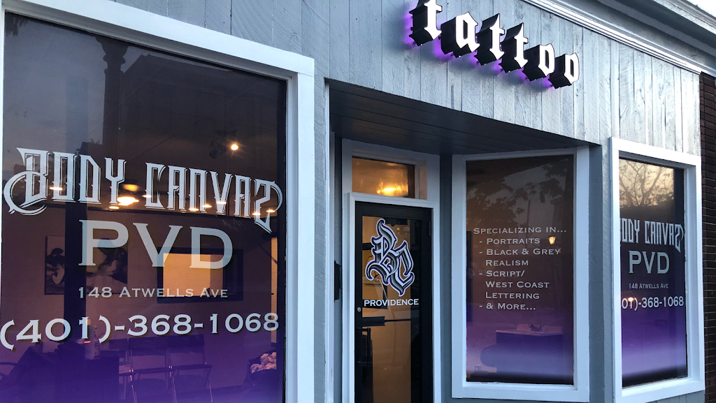 Body Canvas PVD Custom TATTOO Shop Exterior in Providence, Rhode Island