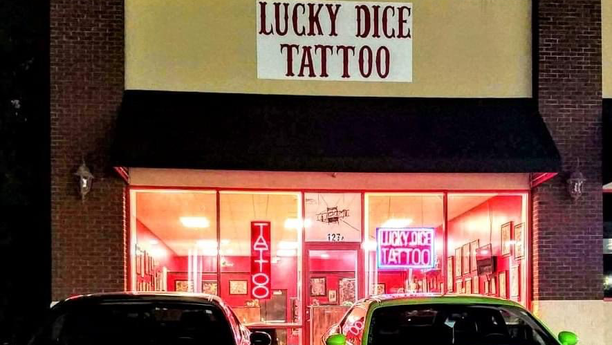 Lucky Dice Tattoo Shop Spartanburg Exterior in Spartanburg, South Carolina