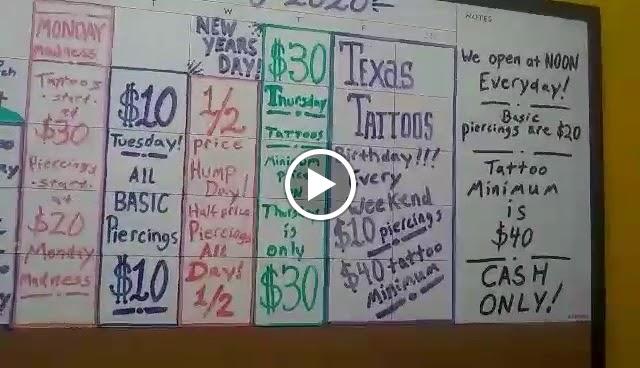 Texas Tattoos and Art Gallery Videos in Greenville, Texas