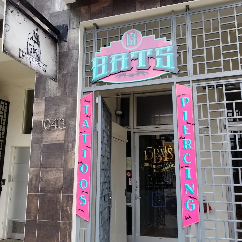 13 Bats Tattoo and Piercing Studio Exterior in San Francisco, California